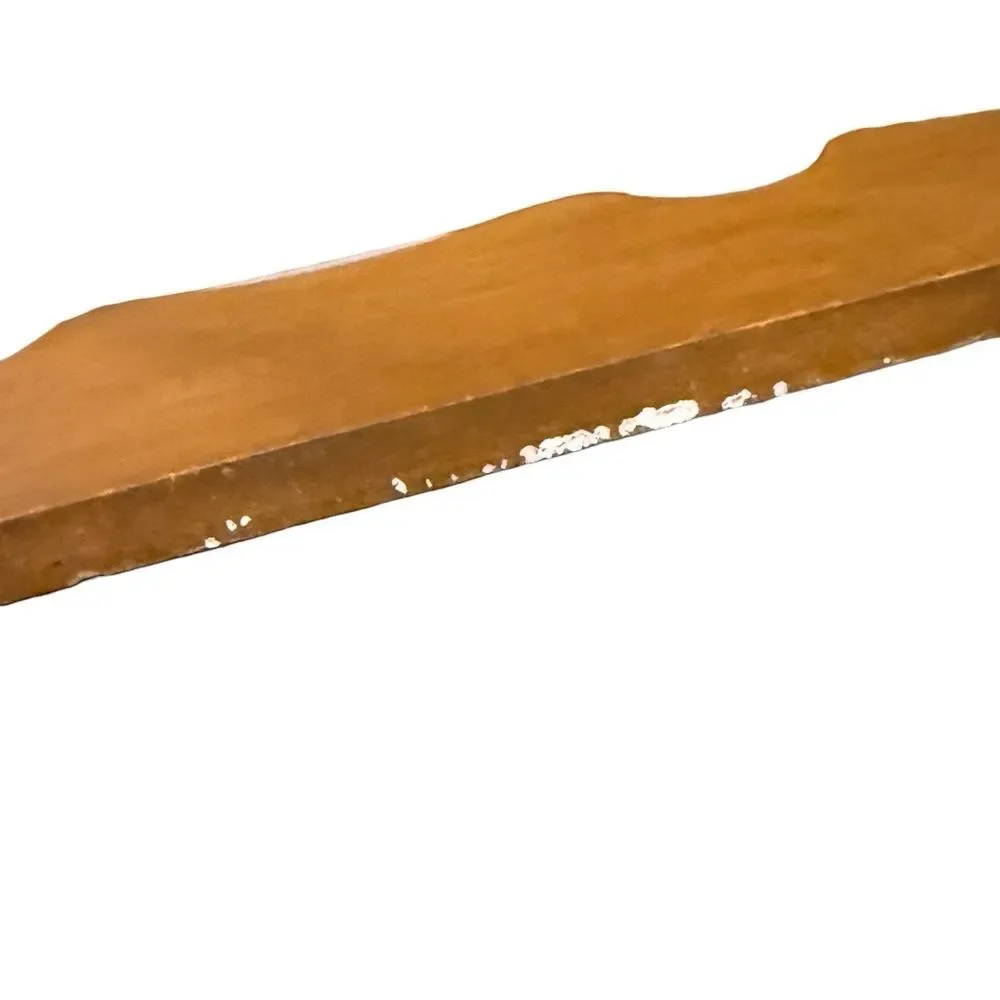 Vintage Wood Wall Plate Display Shelf Rack in Brown Classic Home Decor